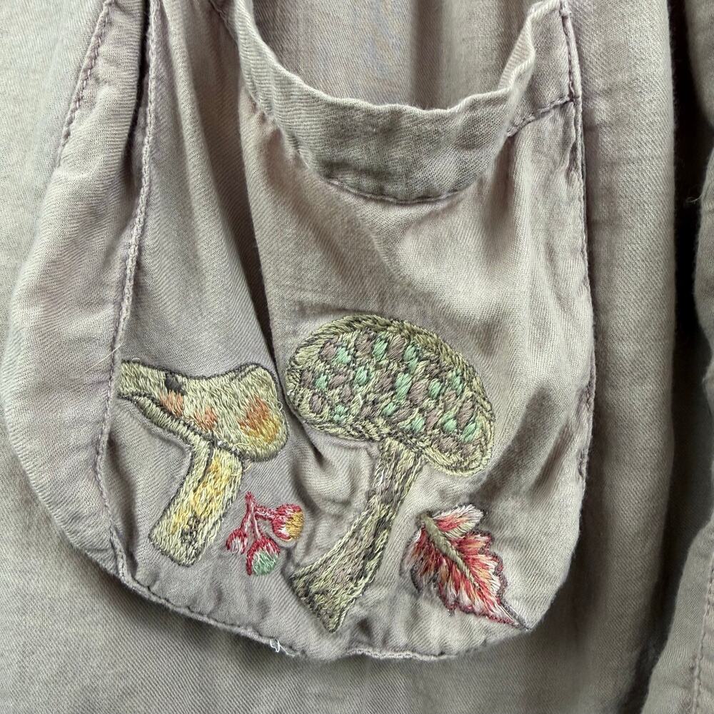 April Cornell Burnished Lilac Mushroom Artist Smock Tunic Small Embroidered - Picture 5 of 15